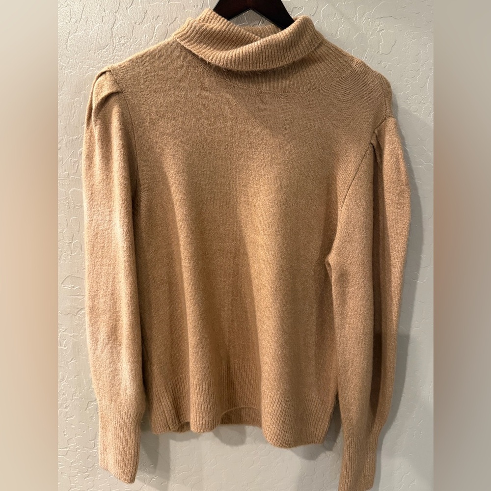 Alex Marie Warm Tan Knit Turtleneck Sweater (L)